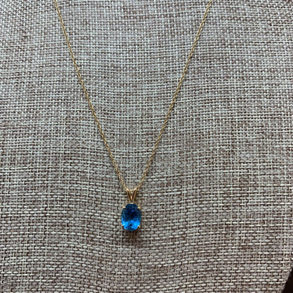 Amanda's Exchange Consignment, 14K YG & Blue Topaz Necklace