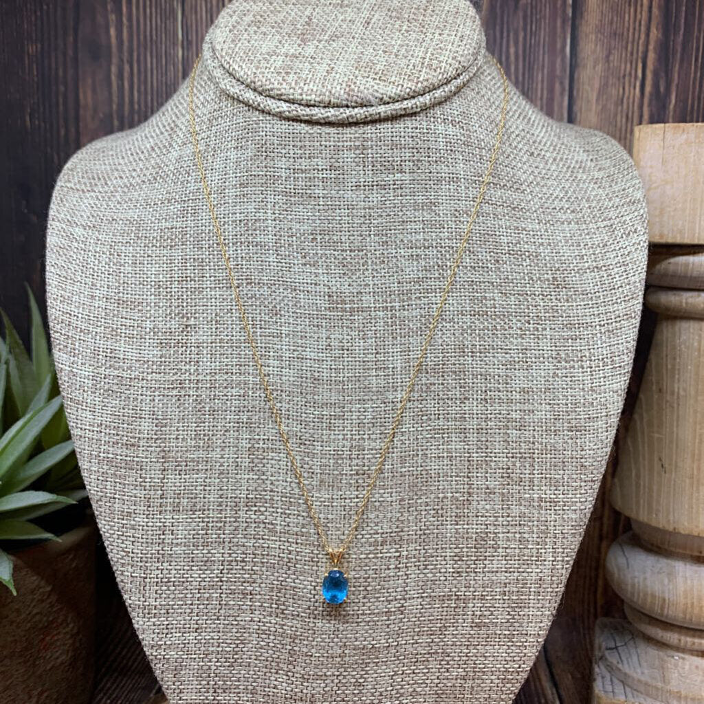 Amanda's Exchange Consignment, 14K YG & Blue Topaz Necklace