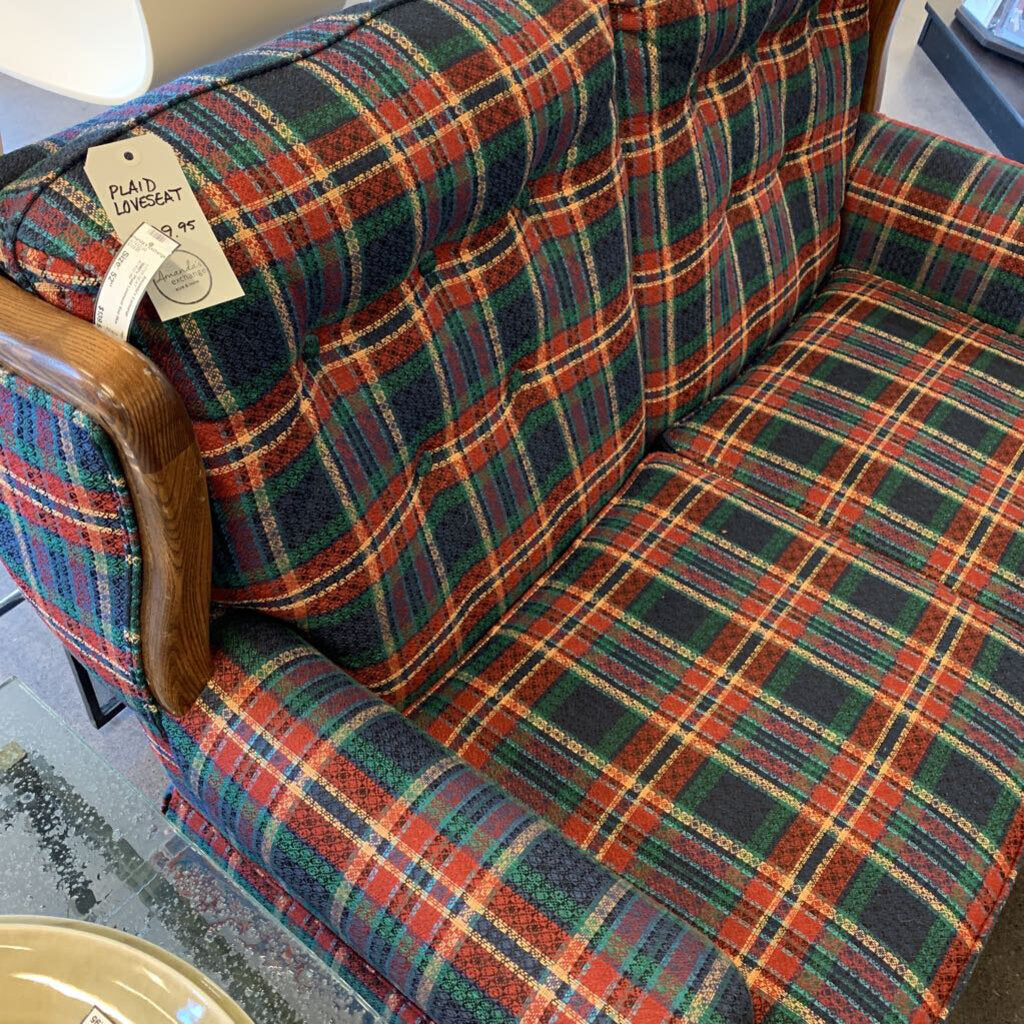 Amanda's Exchange Consignment, 1980's Plaid Loveseat