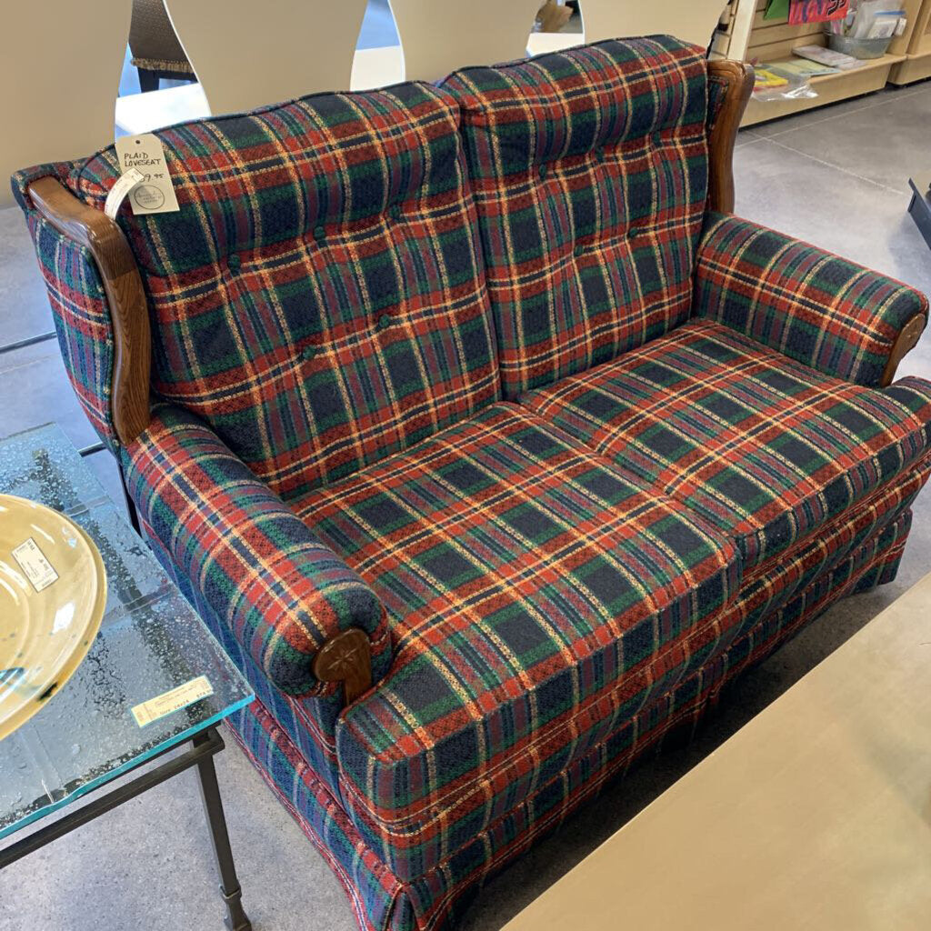 Amanda's Exchange Consignment, 1980's Plaid Loveseat