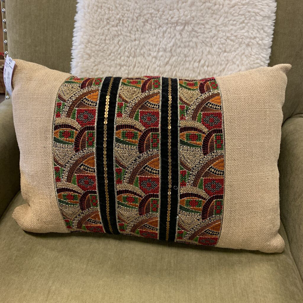 Pier 1, Embroidered Mosaic Pillow