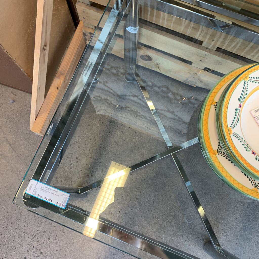 Pier 1, Glass Top End Table