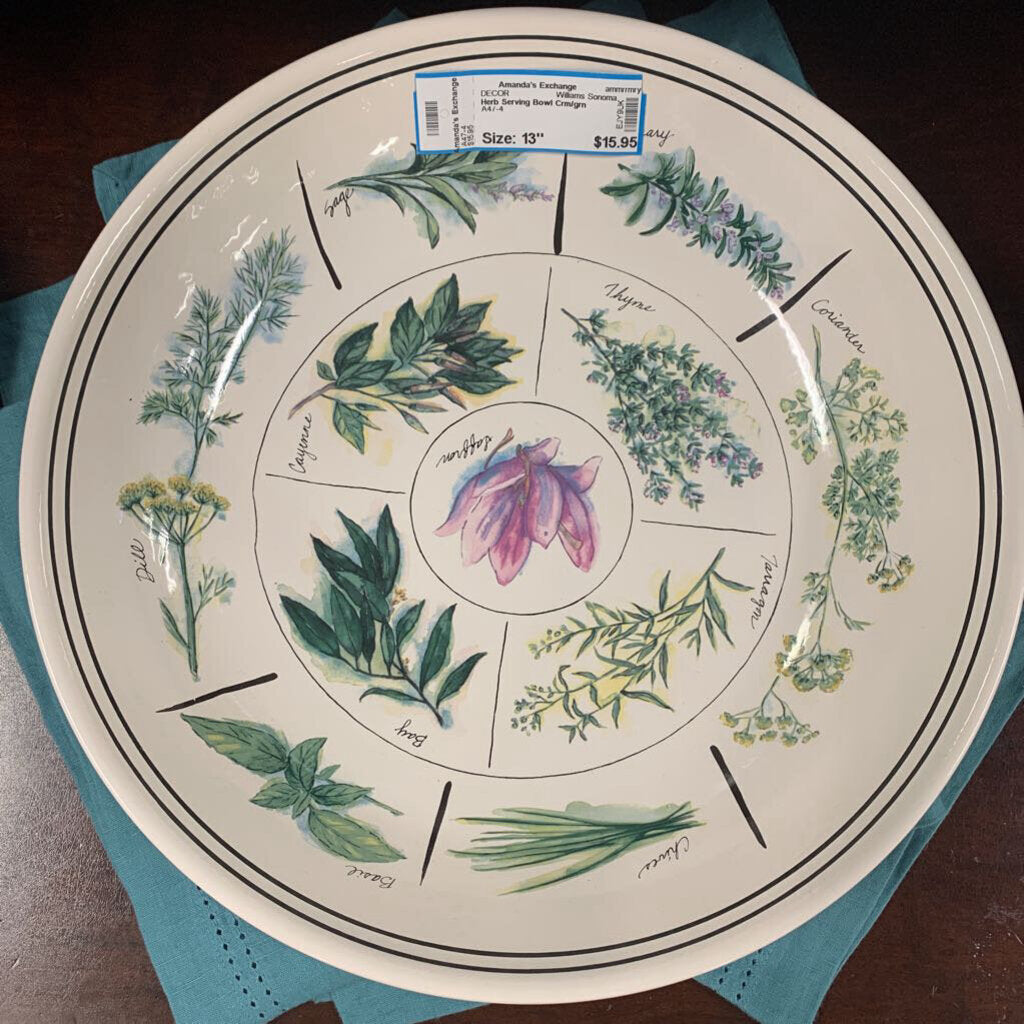 Williams Sonoma, Herb Serving Bowl