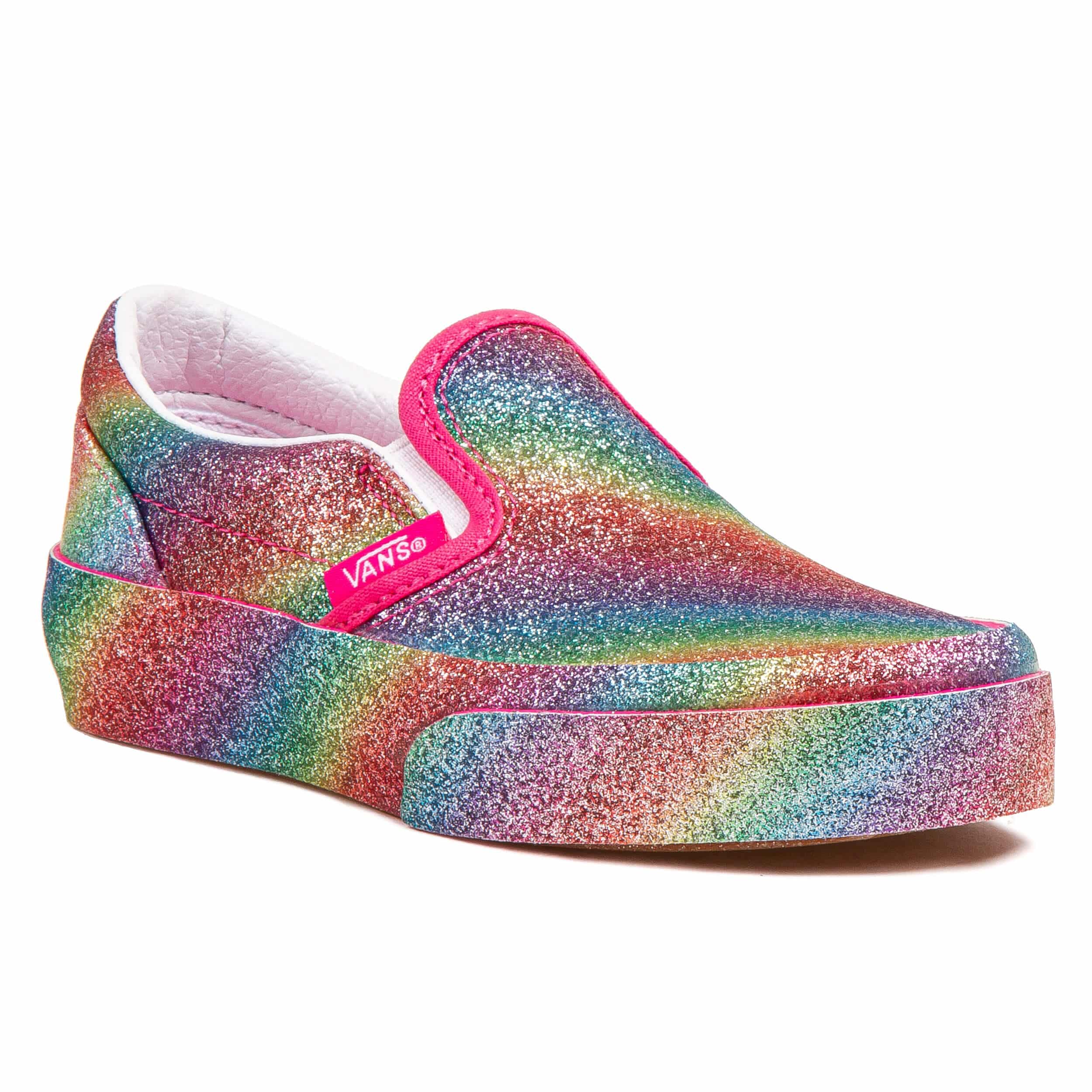 Vans, Kids Classic Slip-on Glitter - Rainbow