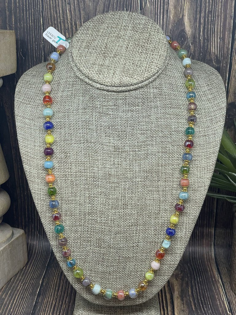 Stauer, Murano Rainbow Necklace