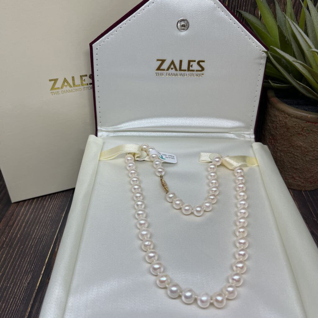 Zales, Pearl Necklace w/14K YG Clasp