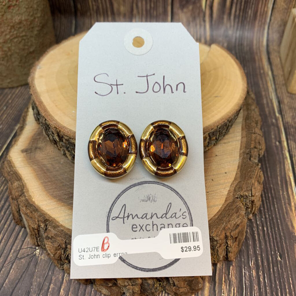 St John, St. John Clip Earrings