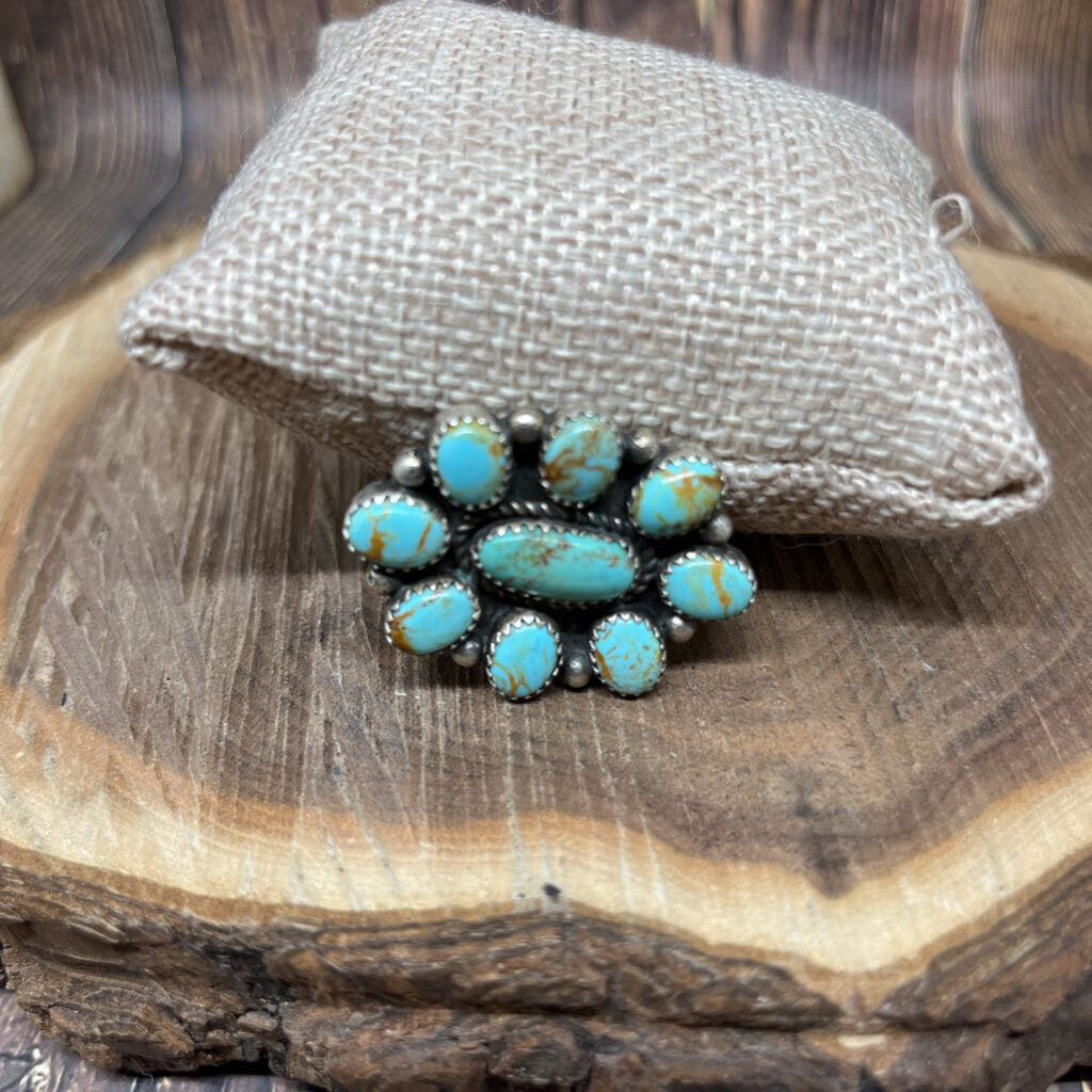 TT, Sterling & Turquoise Brooch