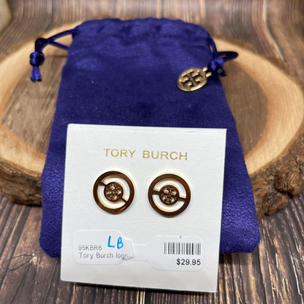 Tory Burch, Tory Burch Logo Stud Earrings