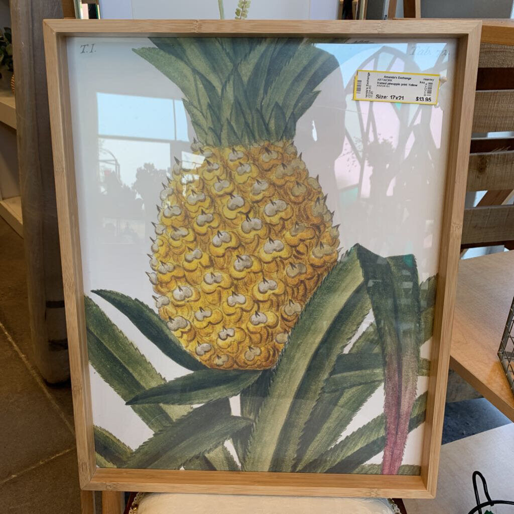 Ikea, framed pineapple print